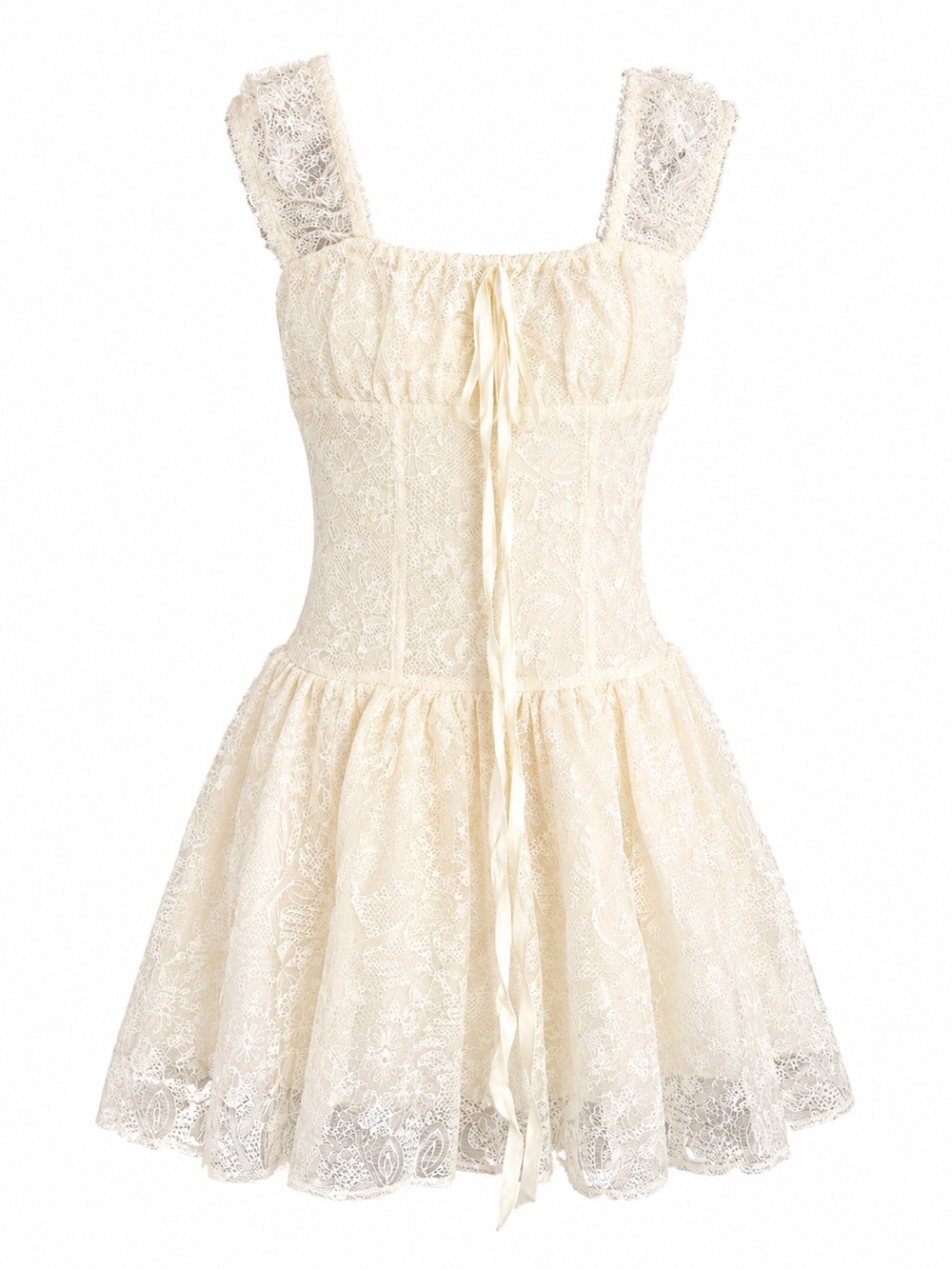 Ladies Lace Babydoll Chemise - Cream